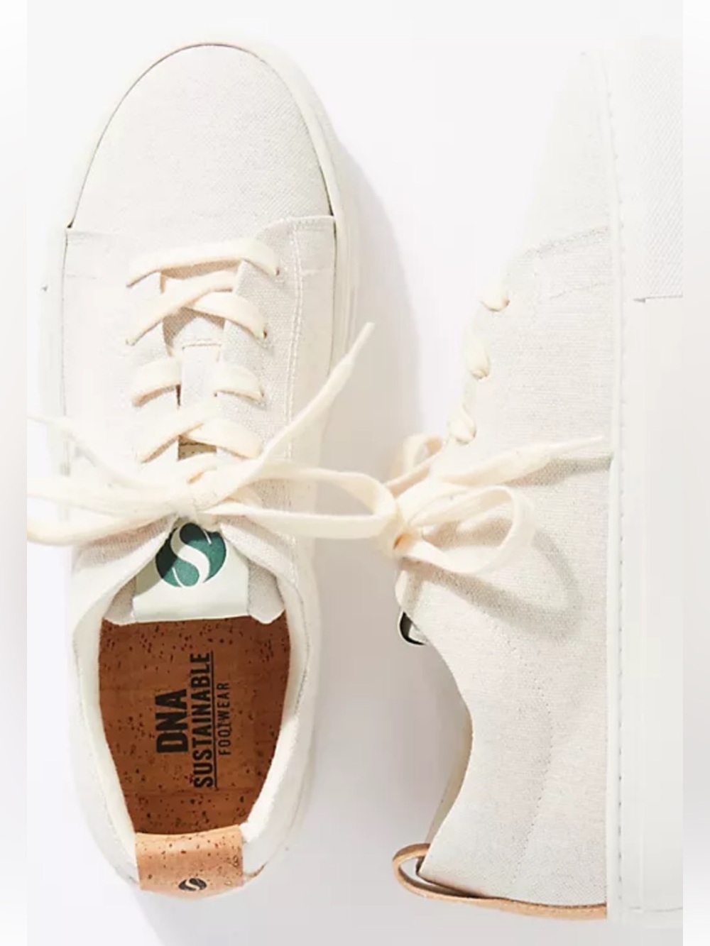 NWT DNA Footwear Willow Sustainable Canvas Sneakers Anthropologie Cream Size 39